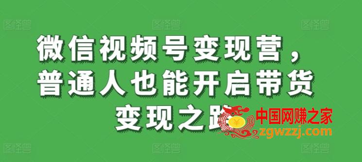 微信视频号变现营，普通人也能开启带货变现之路,微信视频号变现营，普通人也能开启带货变现之路,视频,变现,微信,第1张