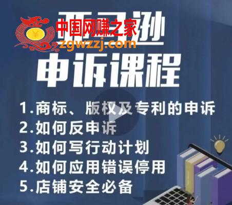 亚马逊申诉实操课，​商标、版权及专利的申诉，店铺安全必备