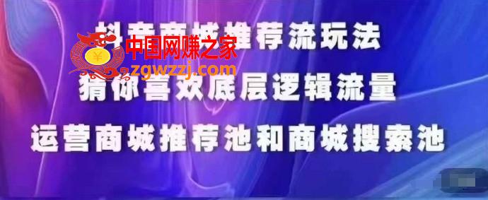 抖音商城运营课程，猜你喜欢入池商城搜索商城推荐人群标签覆盖