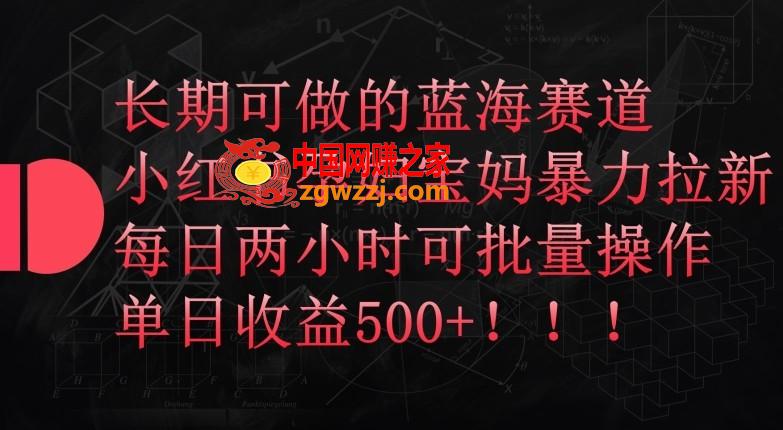 长期可做的蓝海赛道，小红书孕妇宝妈暴力拉新玩法，每日两小时可批量操作，单日收益500+【揭秘】,长期可做的蓝海赛道，小红书孕妇宝妈暴力拉新玩法，每日两小时可批量操作，单日收益500+【揭秘】,项目,下载,蓝海,第1张