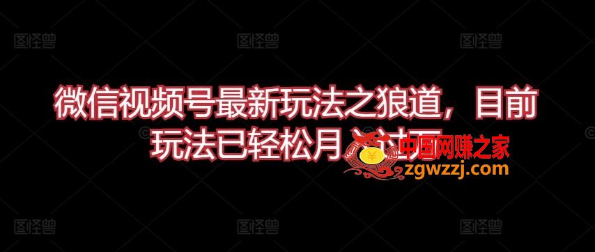 微信视频号最新玩法之狼道，目前玩法已轻松月入过万【揭秘】,微信视频号最新玩法之狼道，目前玩法已轻松月入过万【揭秘】,视频,玩法,有人,第1张