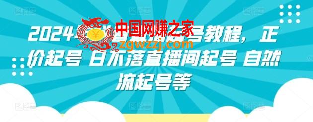2024年抖音直播起号教程，正价起号 日不落直播间起号 自然流起号等