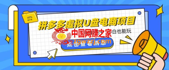 拼多多虚拟U盘电商红利项目：月赚2万+，新手小白也能玩,拼多多虚拟U盘电商红利项目：月赚2万+，新手小白也能玩,电商,项目,虚拟,第1张