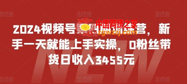 2024视频号第四期训练营，新手一天就能上手实操，0粉丝带货日收入3455元,2024视频号第四期训练营，新手一天就能上手实操，0粉丝带货日收入3455元,视频,如何,直播,第1张