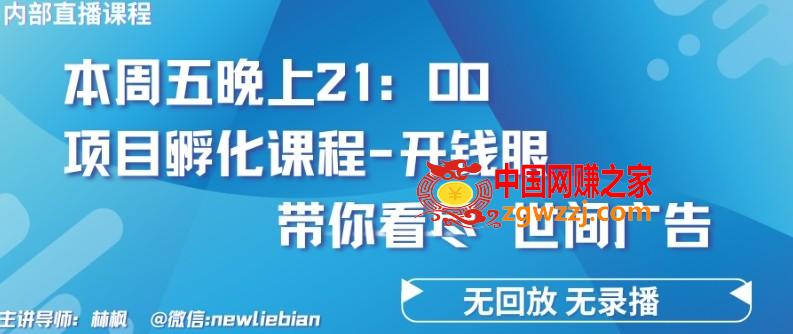 4.26日内部回放课程《项目孵化-开钱眼》赚钱的底层逻辑【揭秘】