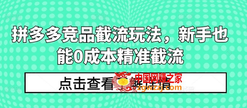 拼多多竞品截流玩法，新手也能0成本精准截流,拼多多竞品截流玩法，新手也能0成本精准截流,截流,多多,第1张