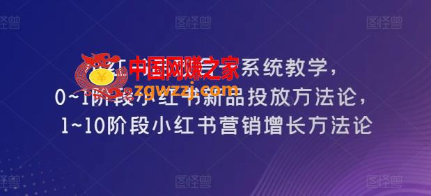 小红书品效合一系统教学，0~1阶段小红书新品投放方**，1~10阶段小红书营销增长方**