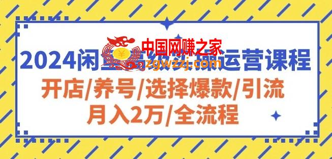 2024闲鱼高级实操运营课程：开店/养号/选择爆款/引流/月入2万/全流程