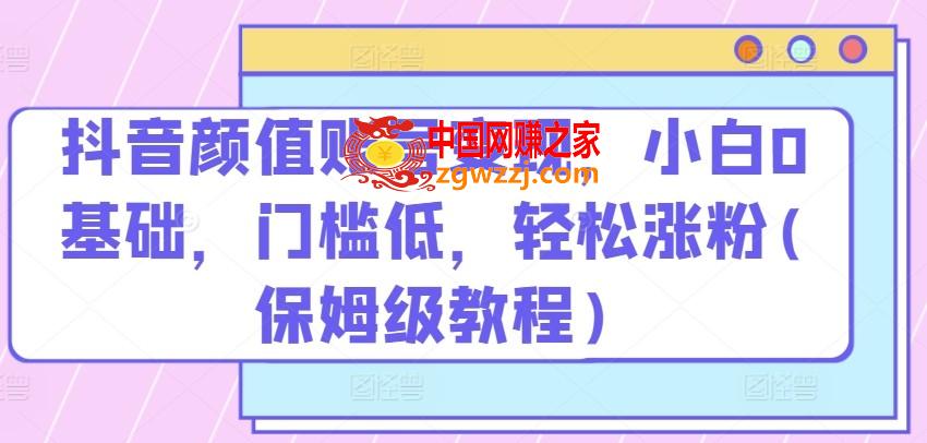 抖音颜值账号变现，小白0基础，门槛低，轻松涨粉(保姆级教程)【揭秘】