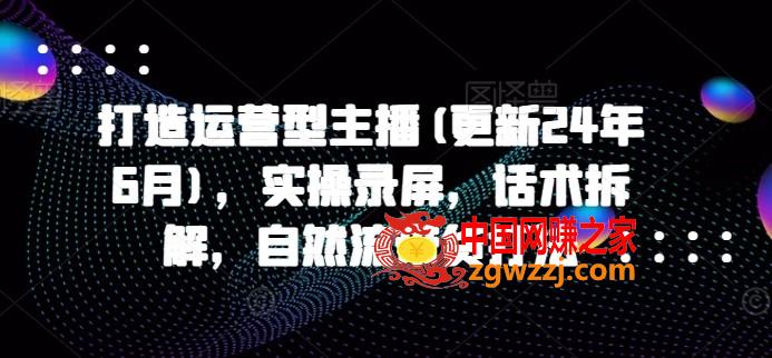 打造运营型主播(更新24年6月)，实操录屏，话术拆解，自然流带货打法
