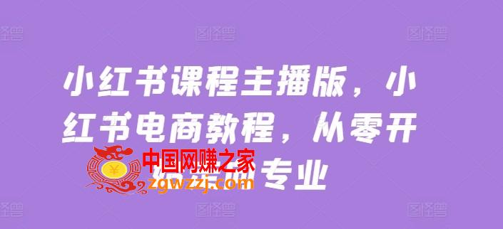 小红书课程主播版，小红书电商教程，从零开始走向专业
