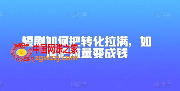 短剧如何把转化拉满，如何把流量变成钱