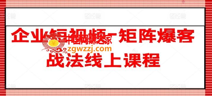 企业短视频-矩阵爆客战法线上课程