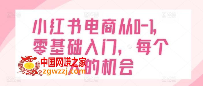 小红书电商从0-1，零基础入门，每个人的机会