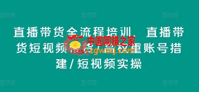 直播带货全流程培训，直播带货短视频带货/高权重账号措建/短视频实操