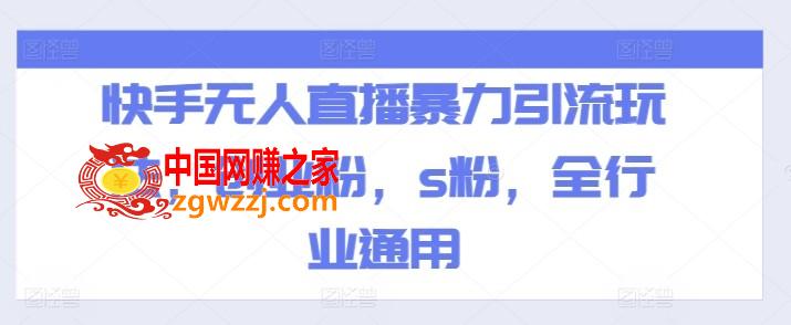 快手无人直播暴力引流玩法，创业粉，s粉，全行业通用