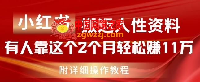 小红书搬运人性资料，有人靠这个2个月轻松赚11w，附教程【揭秘】