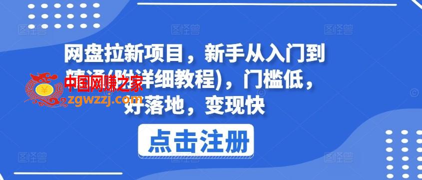 网盘拉新项目，新手从入门到精通(附详细教程)，门槛低，好落地，变现快