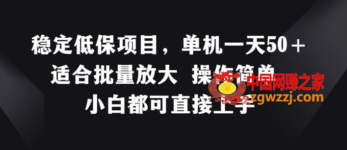 稳定低保项目，单机一天50+适合批量放大 操作简单 小白都可直接上手【揭秘】