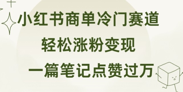 小红书商单冷门赛道 一篇笔记点赞过万 轻松涨粉变现
